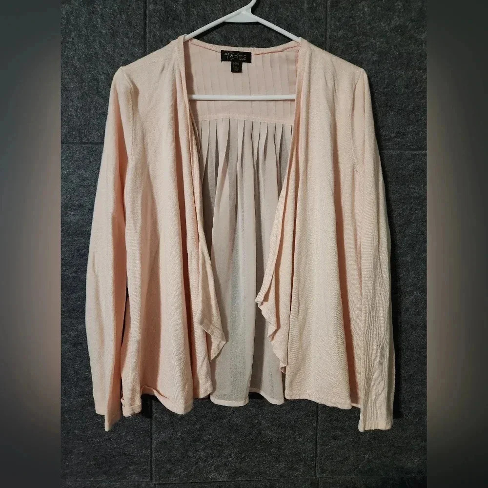Thalia Sodi Blush Pink Cardigan Womens M EUC